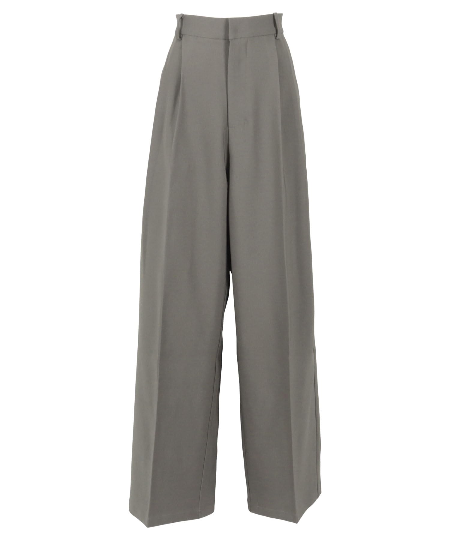 Kobe Lettuce Wide Leg Straight Leg Long Neat Style M Petite Charcoal Two-pleat Pants, Pants, Pants, [M4131]