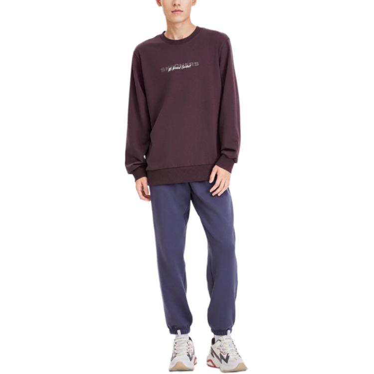 Skechers Sports Alliance Series Warm Crew Neck Pullover Sweatshirt Unisex sweatshirt Fig-Purple L424U101-04QS