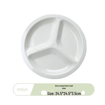 Talerz obiadowy Wuhe 24,5 cm biały okrągły melaminowy