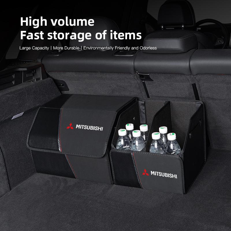 Auto Leer Kofferbak Opbergdoos Opvouwbare Draagbare Multi-use Kofferbak Tas Voor Mitsubishi Eclipse Lancer Outlander Colt I200 Ralliart Ex