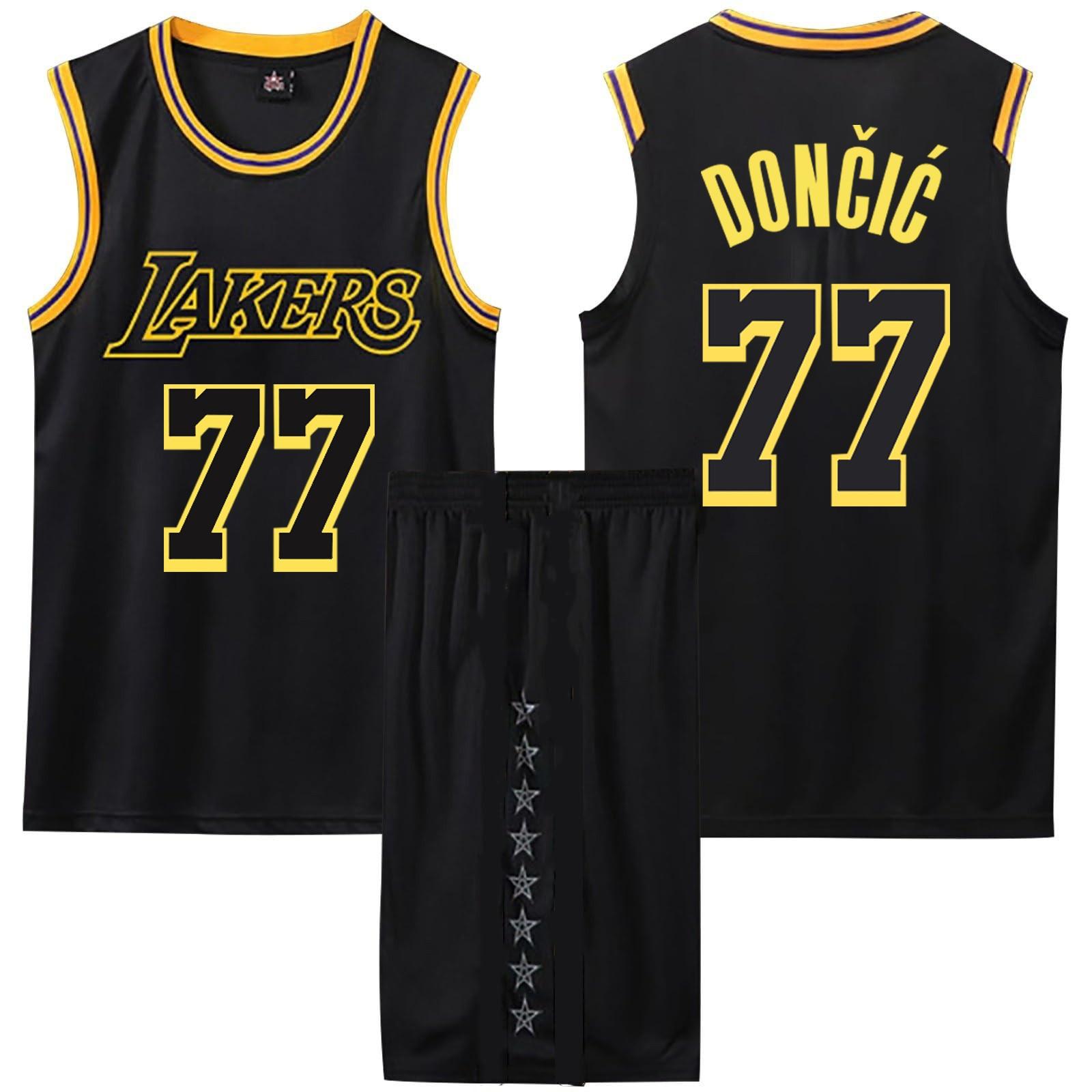 Баскетбольная одежда Мужской баскетбольный костюм Классические топы + брюки Комплект баскетбольного трикотажа L чёрный