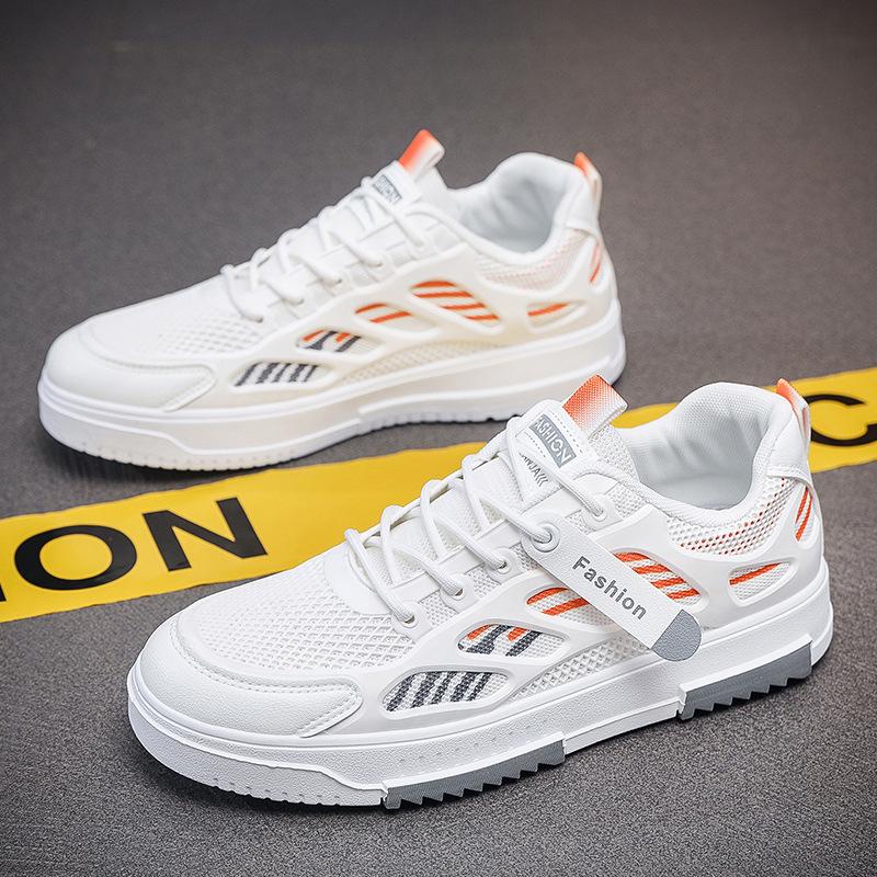 2025 new little white shoes summer breathable mesh board shoes men's hollow mesh sports casual wear-resistant tide shoes non-slip