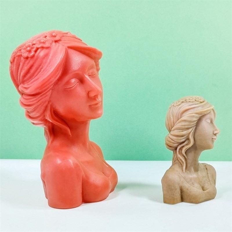 Elegant Portrait Resin Epoxy Molds Beautiful Girls Shape Figurines Decoration Creating Silicone Mold for Craft Project