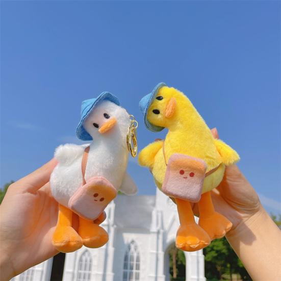 Duck Keyring Smooth Texture Anti-shedding Decoration Tilted Head Duck Doll Keychain Child Gifts