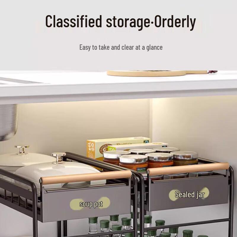 Kitchen Cabinet Slide-Out Storage Rack