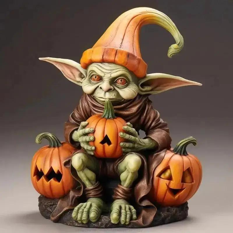 Halloween Pumpkin Garden Decoration Vampires Ornament Cute Ghost Landscape Resin Cartoon Crafts Outdoor Statues Sculptures