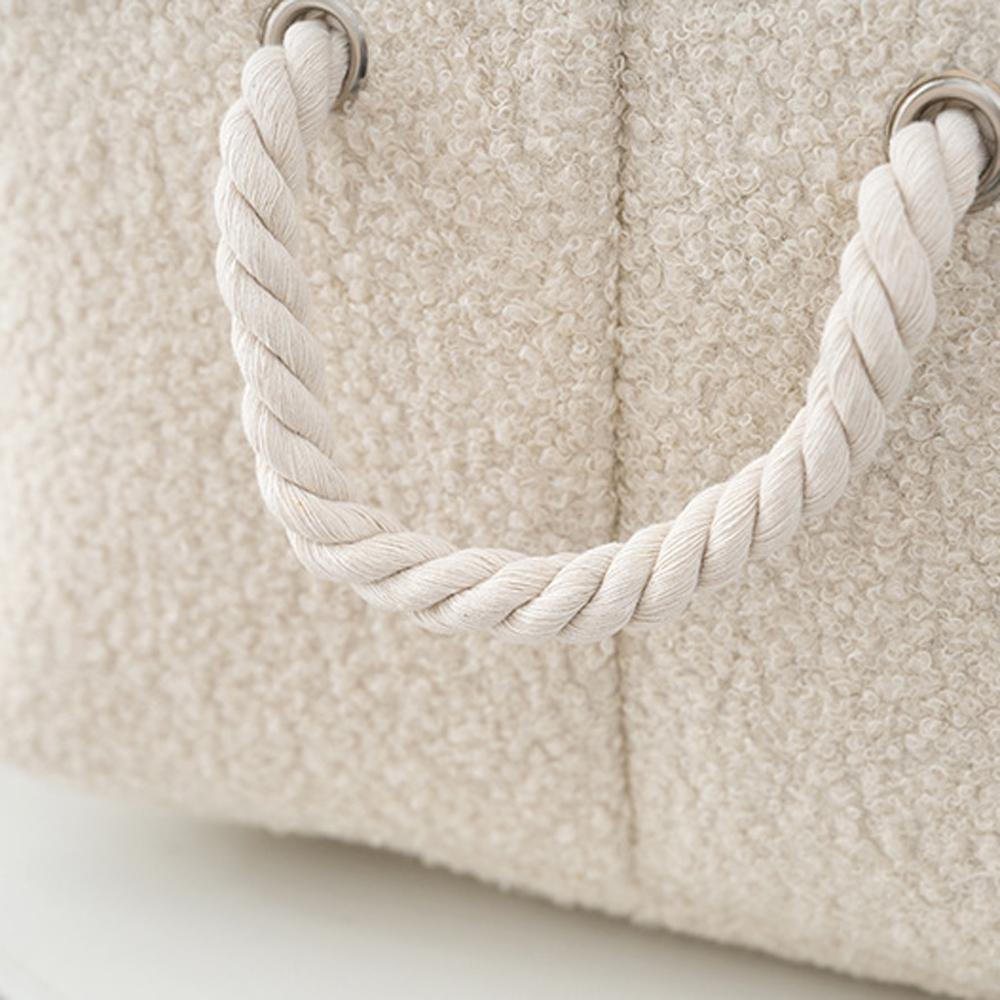 Cesto Porta Giocattoli per Cani in Peluche Pieghevole Scatola Porta Giocattoli per Cani con Manico Confortevole Adatto per Conservare Accessori Giocattoli per Animali Domestici