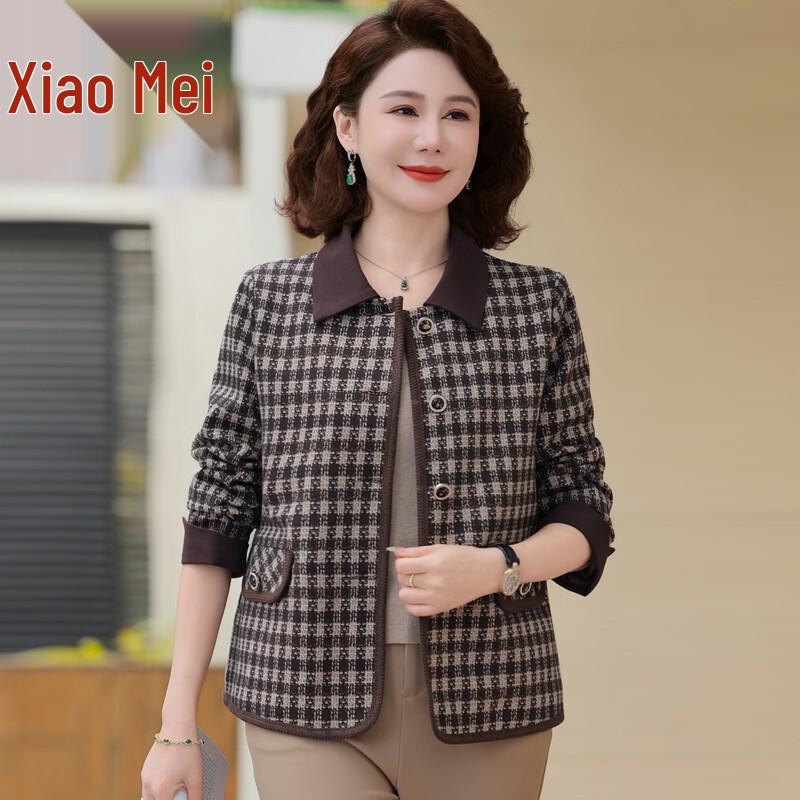 Women s Spring Plaid Cardigan Jacket XL