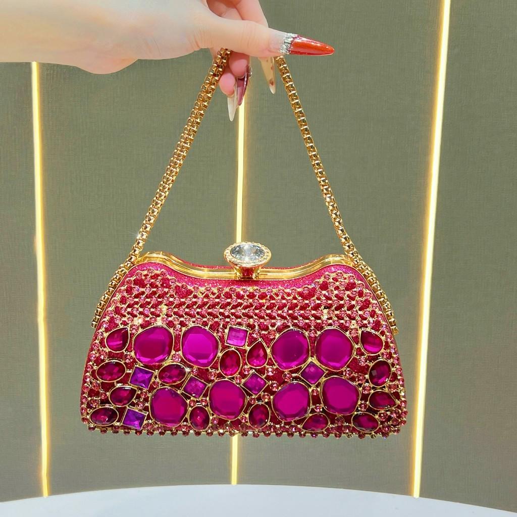 Luxury Ladies Clutch Bag With Rhinestone Embellishments For Evening Parties And Formal Events