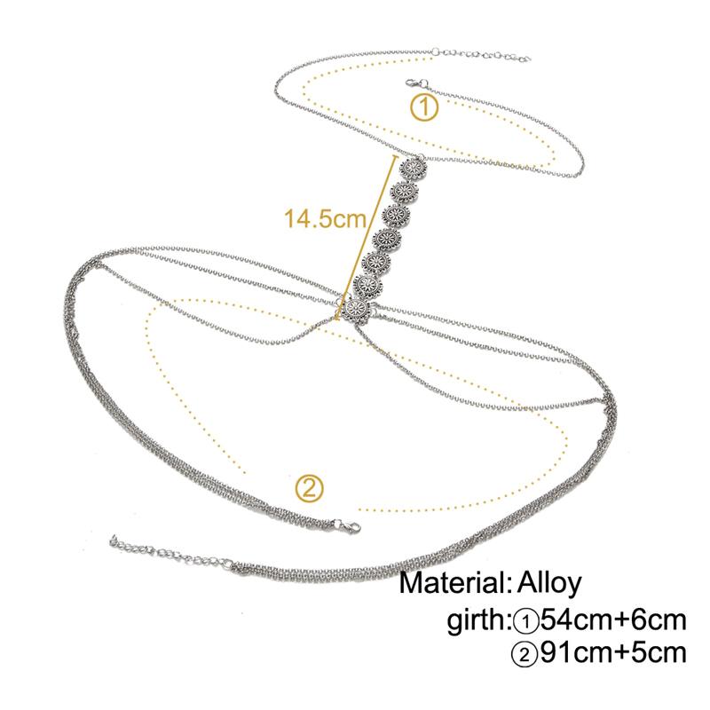 Body Necklace Women Fashion Geometric Body Cuban Chain Ladies Sexy Cross Chest Chain Jewelry Gift