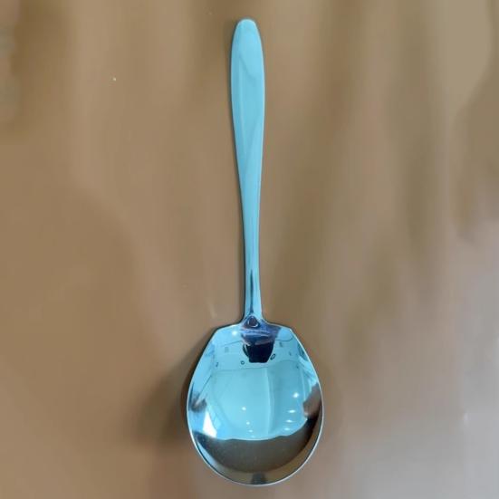 1/2Pcs Stainless Steel Spoon Ergonomic Handle Mirror Polished Design Fruit Spoon