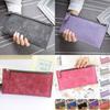 New Fashionable European American Simple Matte Long Wallet Women Thin Zip Wallet Student Clutch Card Holder