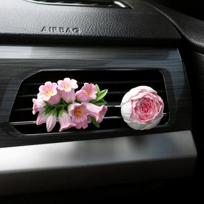 Car Air Freshener Lily of the Valley Air Vent Decoration Ornament for Women Car Perfume Diffuser Stone Car Fragrance