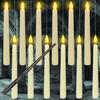12Pcs Floating LED Candles with Wand Remote Control Flameless Flickering Lights Fairy Tale Candle Lights for Halloween Christmas Wedding Decor