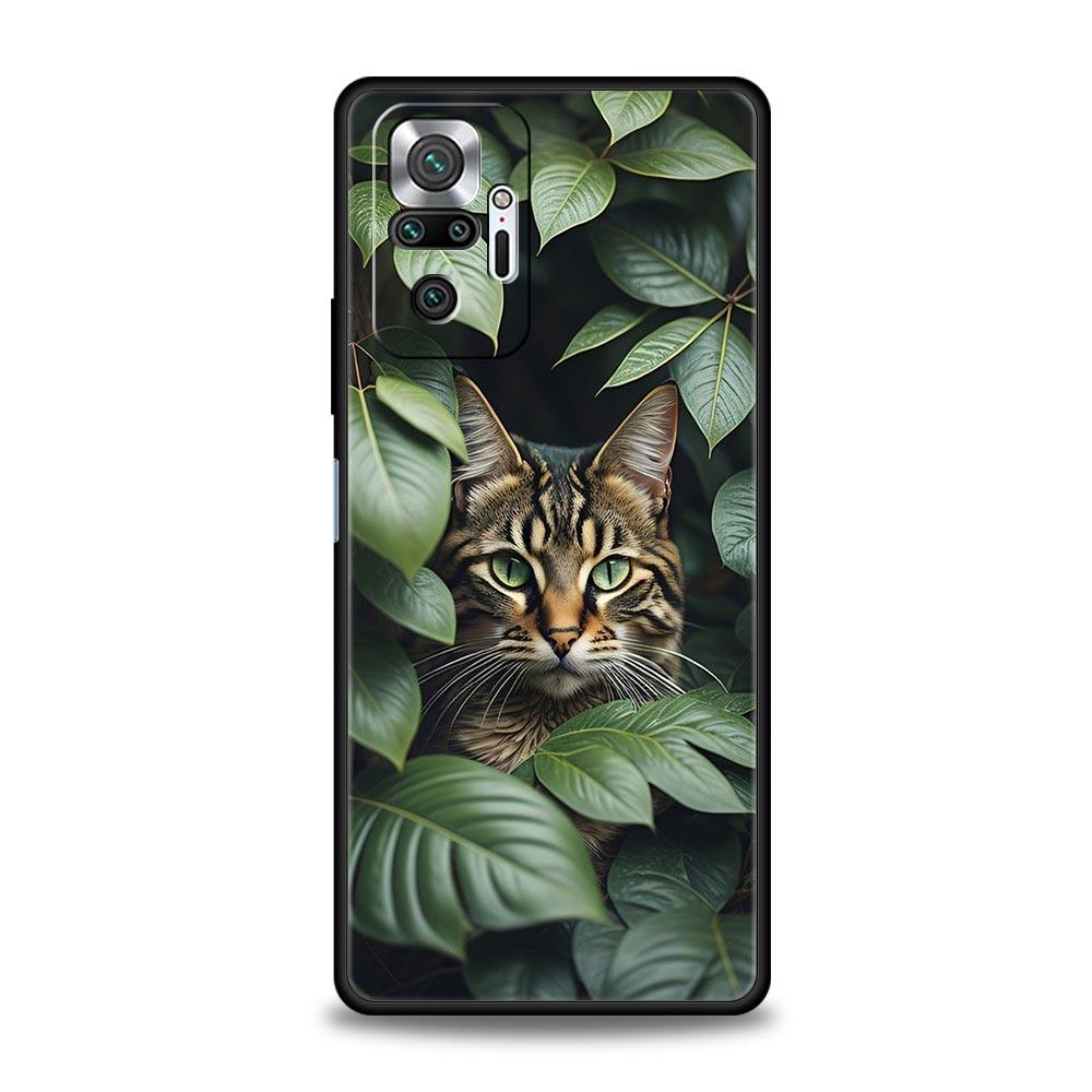 Cute Detection Cat Phone Case For Xiaomi Redmi Note 14 13 5G 10 11 12 Pro Plus 4G 14C 13C 12C 10C Black Cover