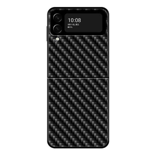 Custodia per telefono per Samsung Galaxy Z Flip 4 Z Flip3 5g Custodia per Galaxy Z Flip Pc Custodia rigida Capa Funda Texture in fibra di carbonio di lusso