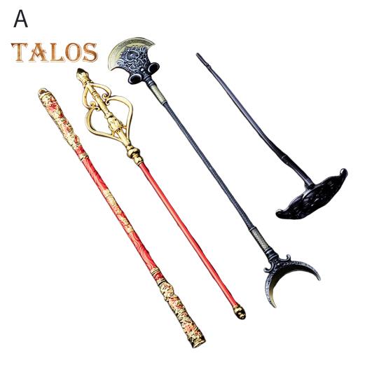 4 Teile/satz Wukong Goldene Knüppel Rake Staff Kit Geschnitzte Reise in den Westen Charakter Waffe Ruyi Jingu Bang Monkey King Bar Golden Hoop Stick Modell