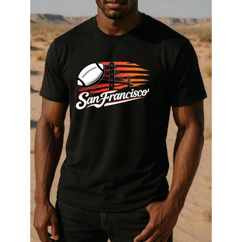 

European sizes Rugby And The Golden Gate Bridge, with Sunset And Passion Embodied. A Collection of 60 Men S Rugby Shirts Featuring Short Sleeves 4XL чорний