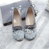 Fashion Flat Woman Footwear Flats Grey with Bow Mesh Round Toe Shoes for Women Kawaii Cute Young E Chic and Elegant 39 Discount A Casual