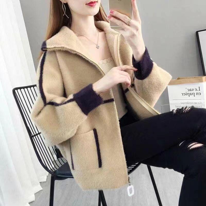 Women's Autumn & Winter Knit Cardigan: Loose Denim College Style Versatile Casual Outerwear