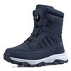Herren Schneestiefel Verdickte Samt Winterstiefel Drehschnallen-Design Mittelhohe Stiefel Plüsch Warme Baumwollschuhe für Herren Botas Hombre