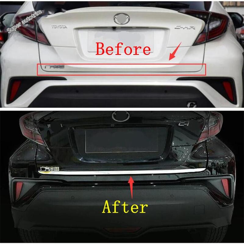 Rear Tailgate Trunk Back Door Lid Molding Strip Cover Trim Stainless Steel Accessories Exterior For Toyota C-HR CHR 2016 -