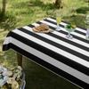 Black White Striped Tablecloth for Rectangle Geometric Stripe Waterproof Table Cloth for Kitchen Dining Room Holiday decorations
