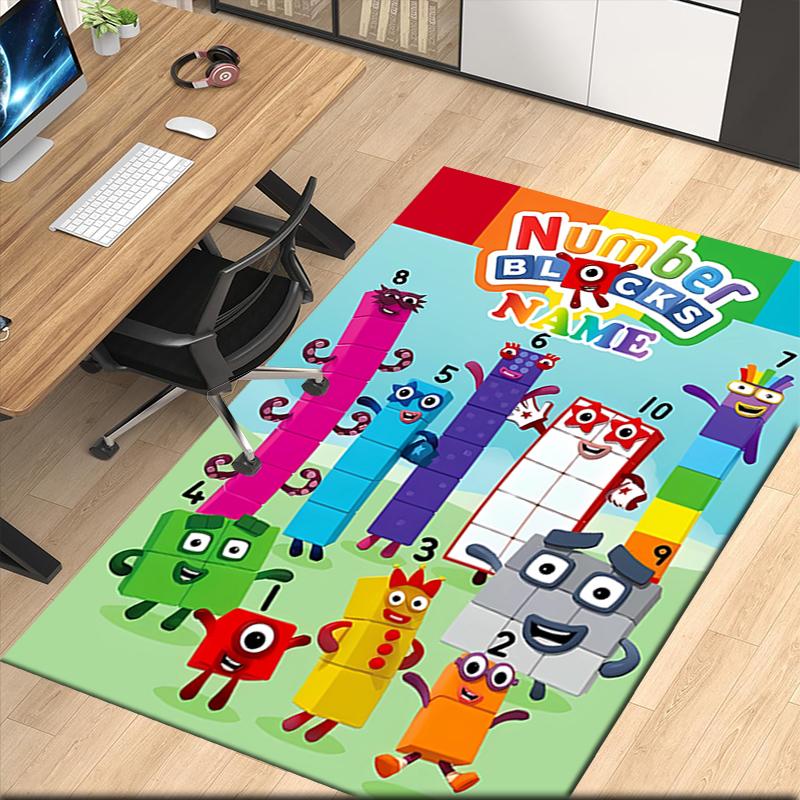 Tappeto Stampato Personalizzato con Name Numberblocks, per Sedia da Ufficio Soggiorno Camera da Letto Cucina Decorazioni Regali.