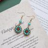 Handmade Niche Nepalese Exotic Tibetan Earrings Retro Temperament Simple Earrings Show Face Thin Earrings