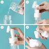 100ml Soap Foaming Bottle Plastic Facial Cleanser Mousse Pump Dispenser with Silicone Brush Head Refillable Bottle for Shampoo