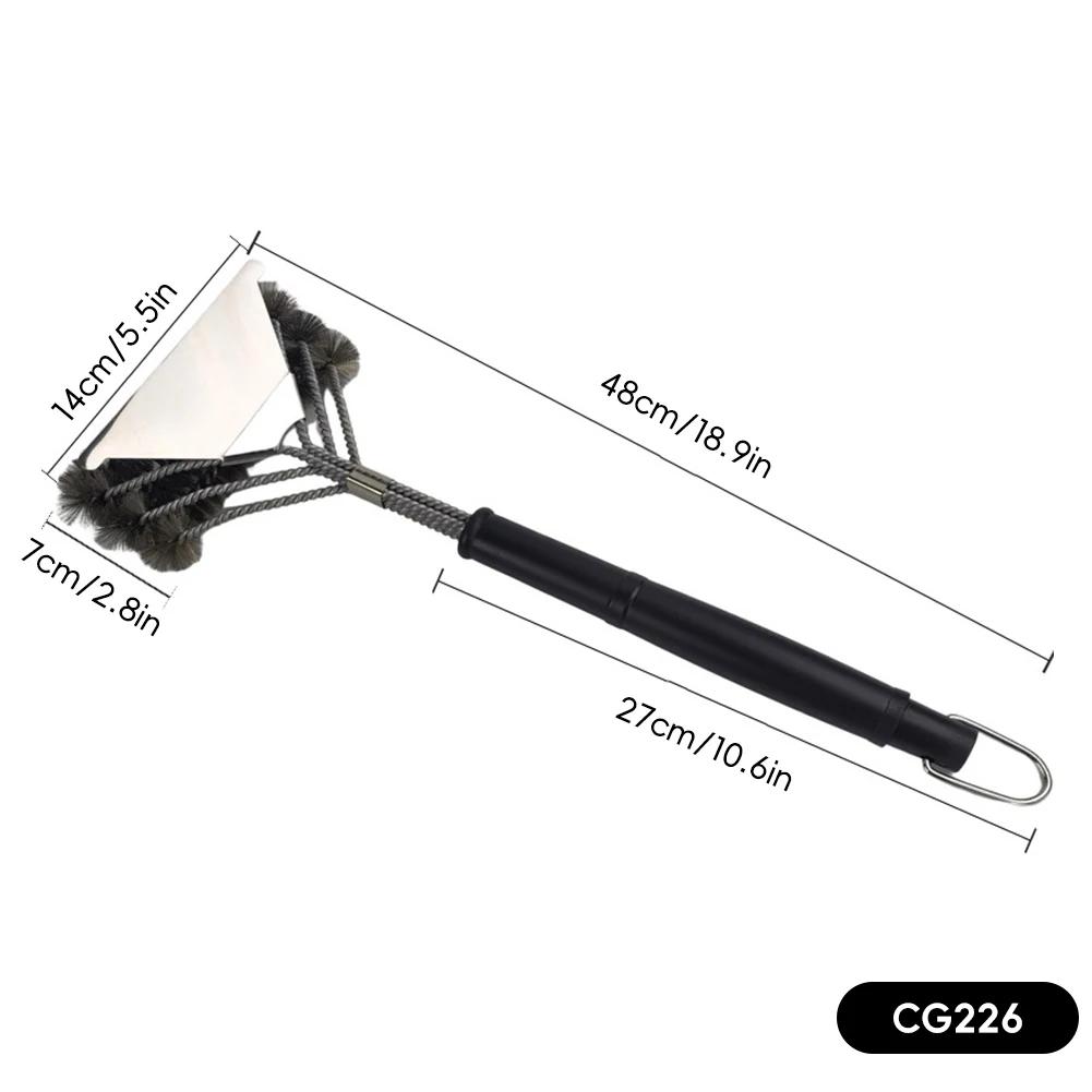 Barbecue Grill BBQ Brush Clean Tool Grill Accessories Stainless Steel Bristles Non-stick Cleaning Brushes Barbecue Accessories