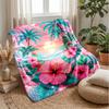 Tropical Flower Paradise Theme blanket Lightweight Warm Flannel Blanket Decorative Throw Blanket for Home Decoration