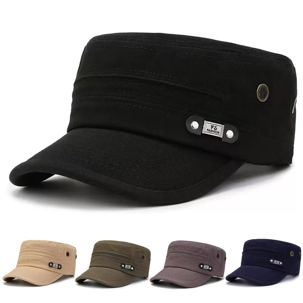 Casual Adjustable Outdoor Autumn Spring Cap Military Label Fashionable Trendy Fs Neutral Gender Women Men For Hats Men Flat Top Caps