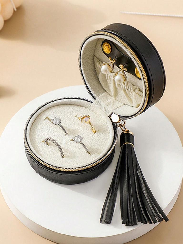 Mini Jewelry Organizer Display Travel Jewelry Case Boxes Earrings Necklace Ring Portable Jewelry Box Leather Storage