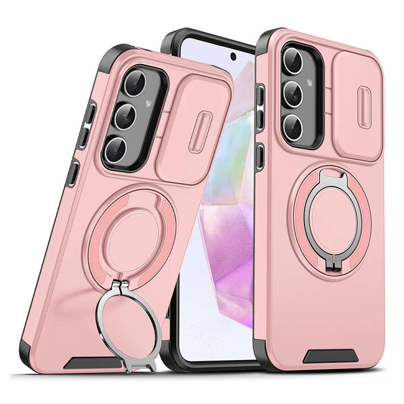 Hülle Für Samsung Galaxy A57 M56 A17 A07 A56 A36 A26 A13 A06 A55 A35 A25 A15 A05 Schiebekamera-Schutz Magnetischer Halter Armor Cover