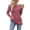 Camicette e camicie con scollo a maniche lunghe con stampa tinta unita autunno inverno moda casual da donna