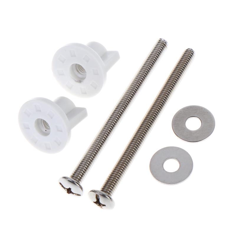 2Pcs M6 Toilet Seat Hinge Screw Fixings Sturdy Replacement Parts for Rental House Bathroom Toilet Repair