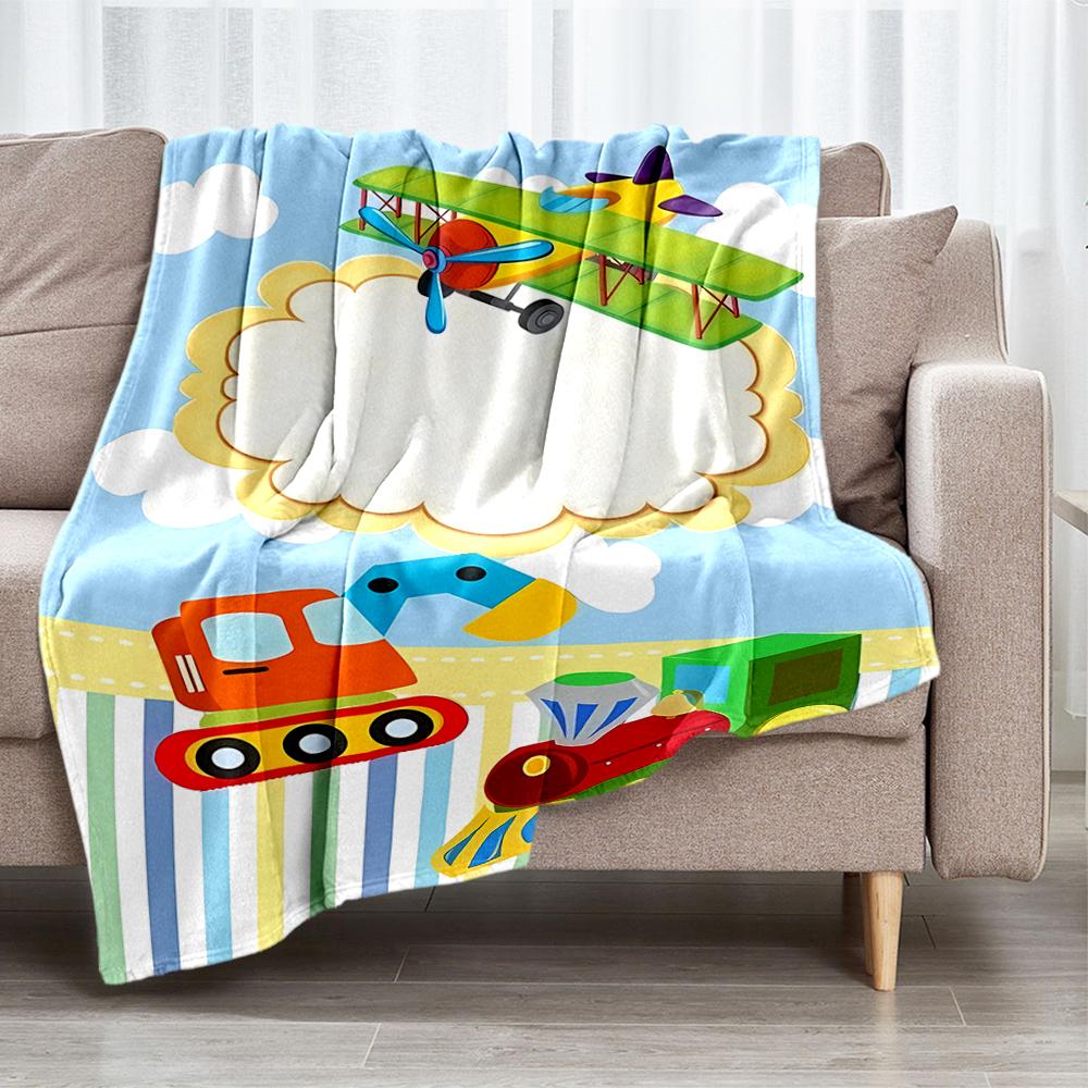 Cute Cars Theme Printed Blanket - Perfect for Couch, Bed, Travel & Outdoor Use | Machine Washable, Cozy & Durable.