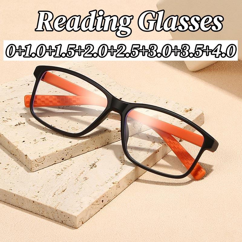 Sports Style Spring Leg Reading Glasses Men Women Fashion Square Blue Light Protection Presbyopia Eyeglasses with Plus Diopter