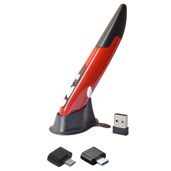 Wireless Mouse Pen 2.4G DPI Adjustable Portable Vertical Pen-shaped Stylus for Computer