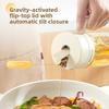 Household Glass Oil Pot, Kitchen Soy Sauce, Vinegar and Condiment Bottle, Storage Jar, Automatic Opening and Closing Oil-proof Bottle
