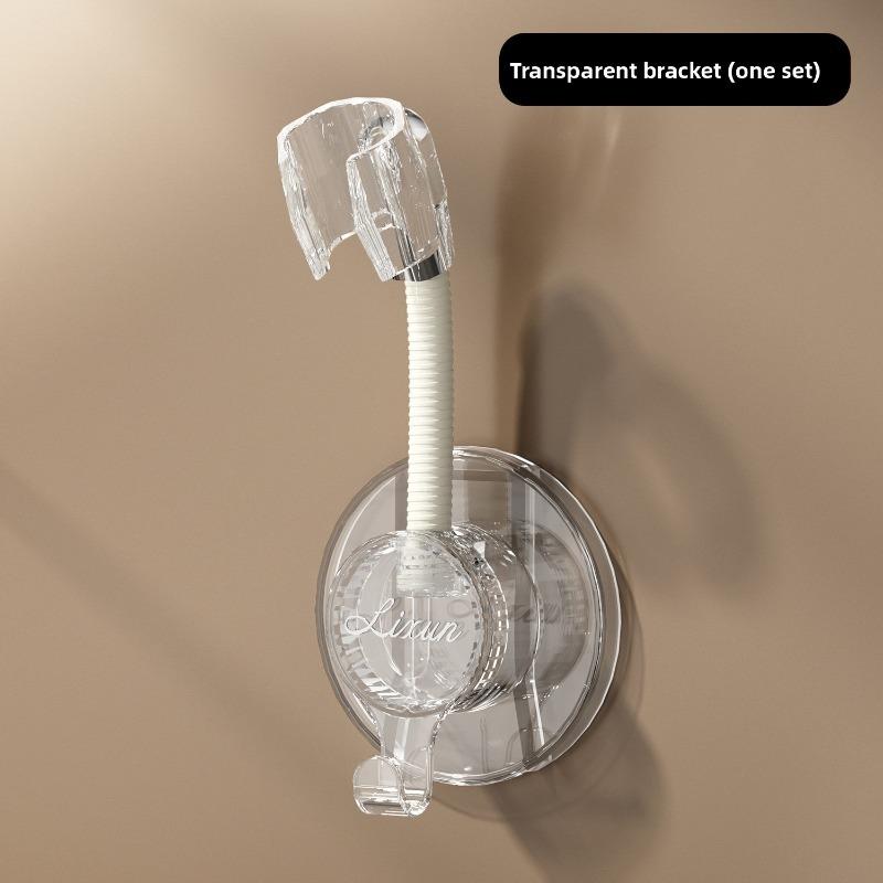 1pcs Non Perforated Showerhead Bracket Sturdy Universal Adjustable Showerhead Base with Hooks Seamless Wall Mounted