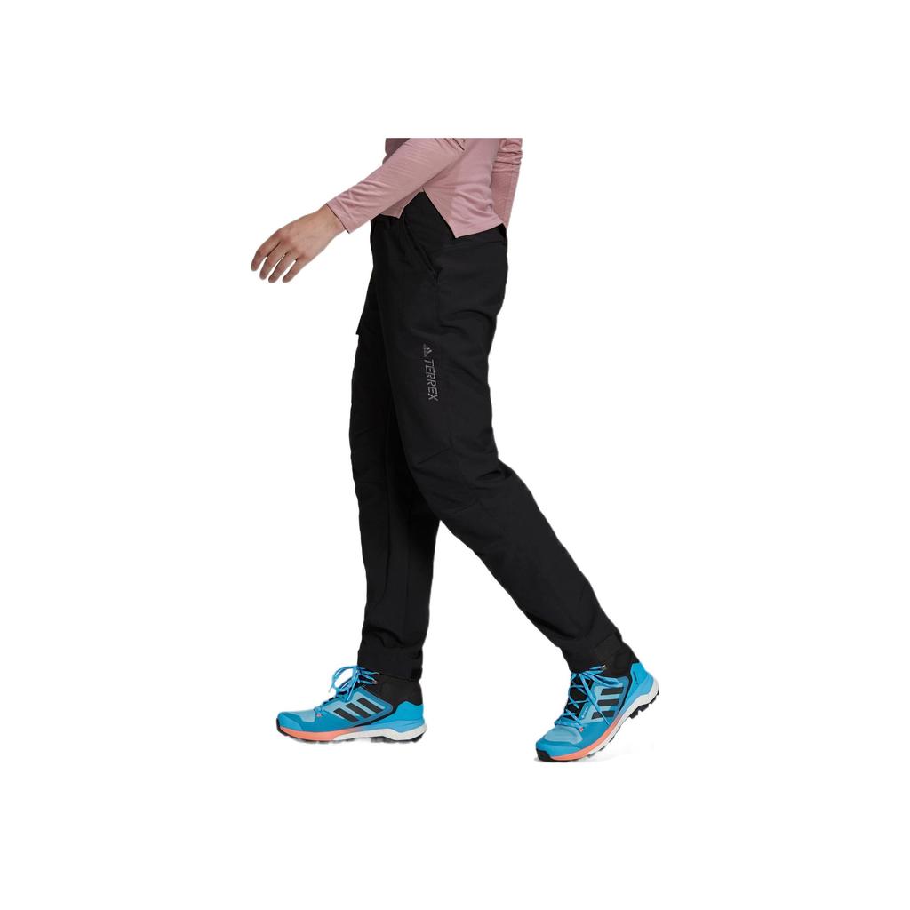 Adidas Solid Color Brand Logo Print Velcro Closure Loose Fit Sports Pants Women Bottoms Black H55920