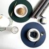 Round PU Leather Placemats and Coaster Set Insulation Mat Oil-Proof Waterproof Two-sided Place Mats for Kitchen Coffee Shops