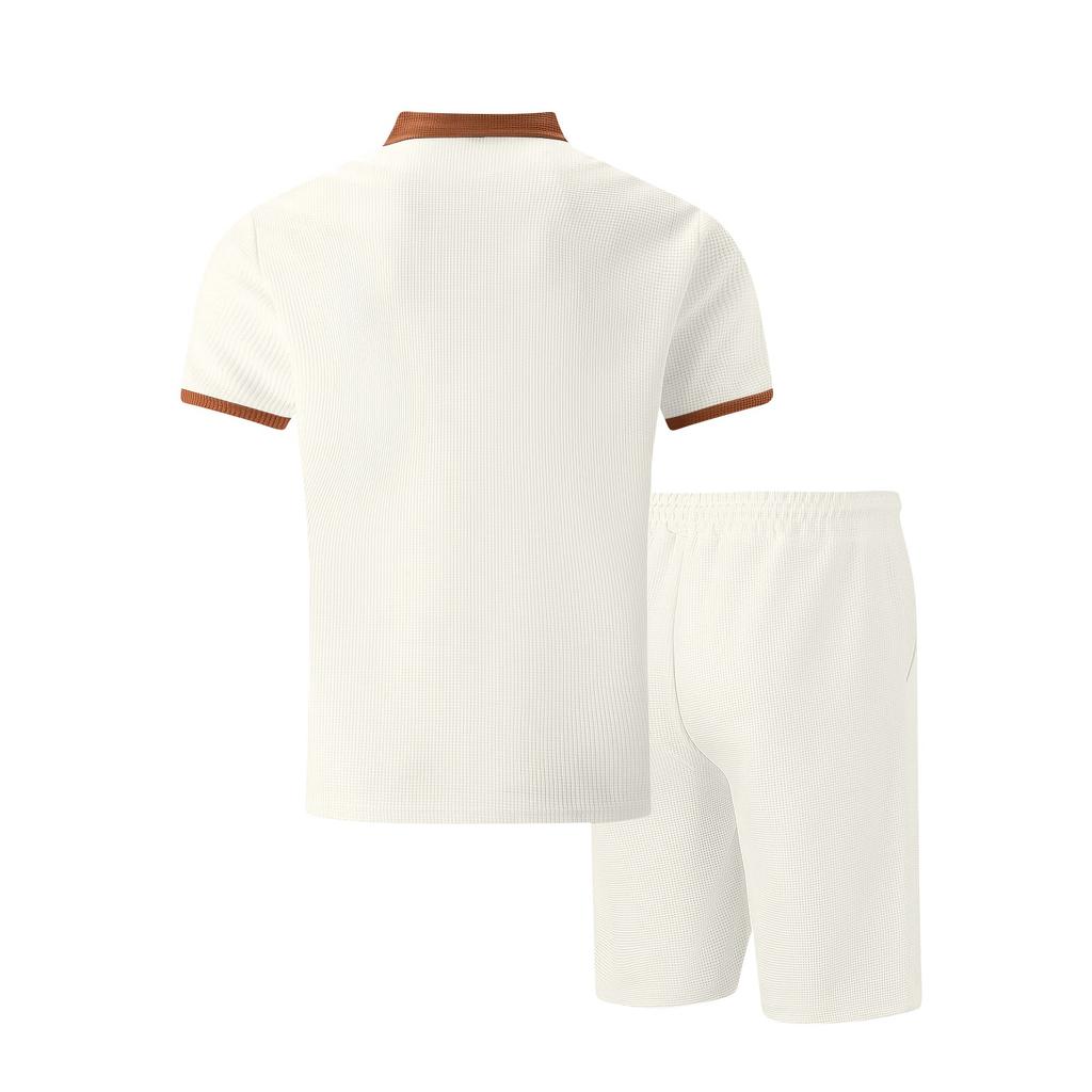 Men's  Collar Short-sleeved Shorts Set - Quick-drying Two-piece Set
