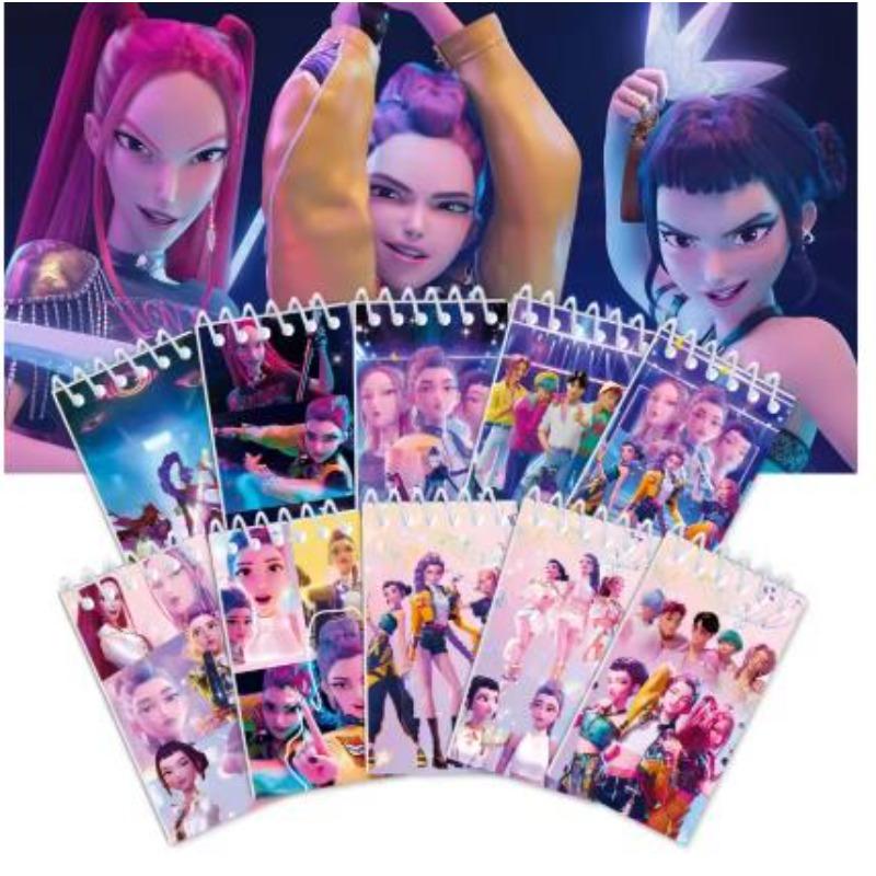 10-55 Adet Kpop DemonCoil Defter Anime Huntrix Kitap Defteri Dekoratif Parti Hediyesi Misafir Doğum Günü Partisi Malzemeleri Kpop Savaşçısı