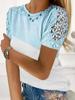 2026 Summer Loose Fit Round Neck T Shirt European American Style Splicing Design
