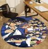 Detective Conan Pattern Round Rug, Indoor/Outdoor Mat, for Picnic, Gameroom, Bedroom, Office, Living Room, Home Decor Carpet, Birthday Gift