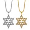 Zirconium Star of David Pendant Men's Hexagram Necklace European and American Hip Hop Men's Accessories