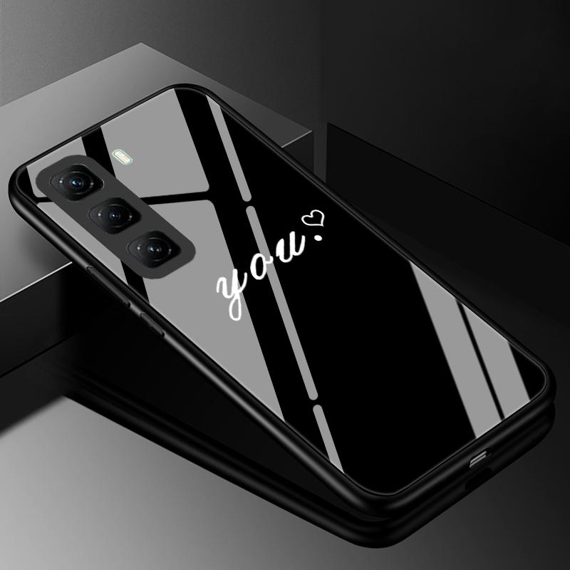 Tempered Glass Phone Case For Infinix Hot 50 Pro Plus Luxury Hard Back Bumper Cover for Infinix Hot50 Pro+ 4G Capa Hot 50i 50 5G